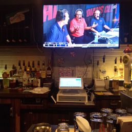 a man on a television
