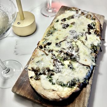 Madrina - Pistachio pesto mushroom pizza - Italian Near Me - Webster Groves, Missouri