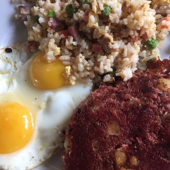 Hidden Cafe - Corn beef hash, fried rice and sunny side eggs. - New American Near Me - Camarillo, California Hidden Cafe - Corn beef hash, fried rice and sunny side eggs. - New American Near Me - Camarillo, California