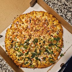 Curry Pizza House X Hidden Tap & Barrel - Alpharetta - Half & Half Butter chicken pizza (left) Curry chicken pizza (right)