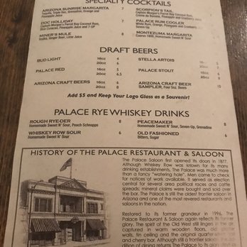 The Palace - Drink Menu (2018) - Bars Near Me - Prescott, Arizona The Palace - Drink Menu (2018) - Bars Near Me - Prescott, Arizona
