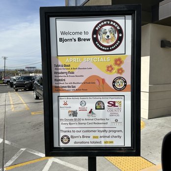 Bjorn's Brew Coffee - April specials - Coffee & Tea Near Me - Holladay, Utah