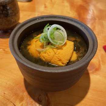 Izakaya Gama - Chawanmushi topped with uni - Izakaya Near Me - Point Arena, California