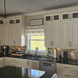 Kitchen Refacers - Kitchen Cabinet Refinshing project is Cole Harbour Nova Scotia Complete with New cabinet doors and a quart countertop