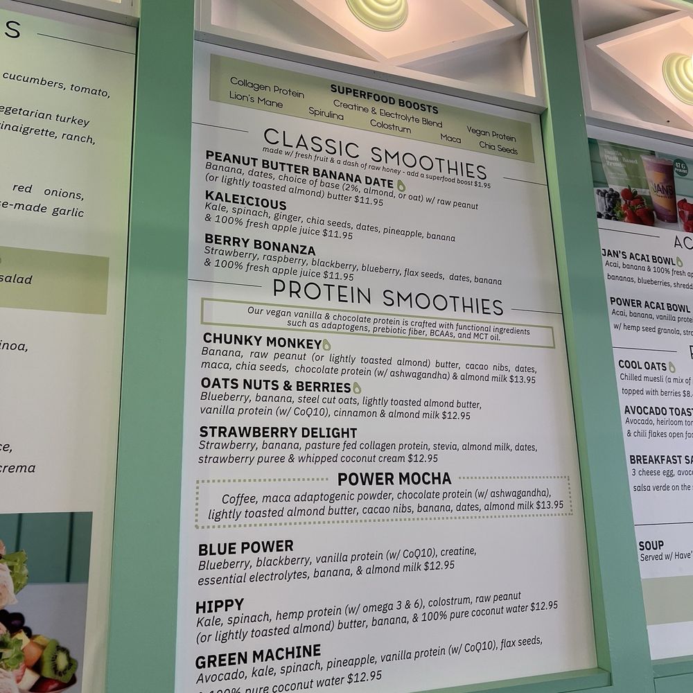 Jan's Health Bar - Menu as of 11/12/25 - Juice Bars & Smoothies Near Me - Long Beach, California Jan's Health Bar - Menu as of 11/12/25 - Juice Bars & Smoothies Near Me - Long Beach, California