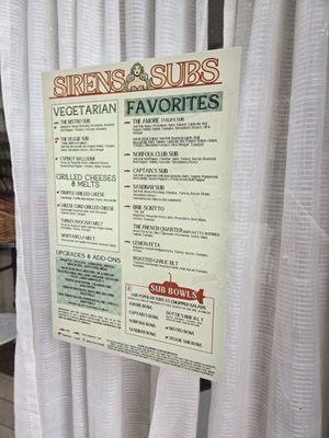 Menu photo 1 Sirens Subs Norfolk, VA