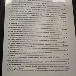 Thai Noodle - Menu