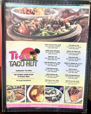 Menu photo 4 Tia’s Taco Hut San Antonio, TX Menu photo 4 Tia’s Taco Hut San Antonio, TX