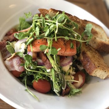 Wendel's Bookstore & Cafe - Wild salmon & goat cheese salad - Breakfast & Brunch Near Me - Fort Langley, British Columbia Wendel's Bookstore & Cafe - Wild salmon & goat cheese salad - Breakfast & Brunch Near Me - Fort Langley, British Columbia