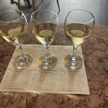 Sienna Wine Bar & Small Plates - Ancient Whites Flight - Wine Bars Near Me - Denver, Colorado