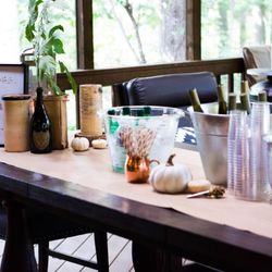 Professional Bartenders & Servers - I stacked my bar things in one place and planned for a self-service bar area at my party. Ciera from PBS made it look professional!