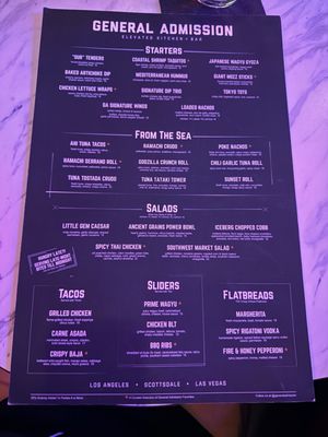 Menu photo 8 General Admission Las Vegas, NV Menu photo 8 General Admission Las Vegas, NV