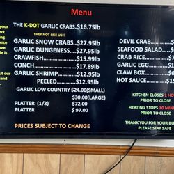 David's Crab House - Menu