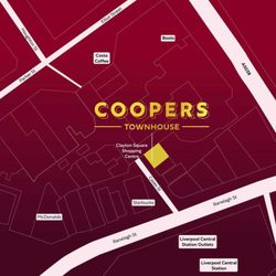 Coopers Town House - Map of coopers town house bar Liverpool the small bar with a big heart