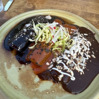 Oaxaca - Enchiladas with 3 types of Mole. - Mexican Near Me - Sacramento, California Oaxaca - Enchiladas with 3 types of Mole. - Mexican Near Me - Sacramento, California