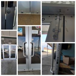A Windy City Lock & Safe - Old locks were at bottom of doors and have been relocated to ADA accessibility.
