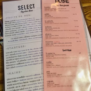 Select Oyster Bar - Menu - Seafood Near Me - Boston, Massachusetts Select Oyster Bar - Menu - Seafood Near Me - Boston, Massachusetts