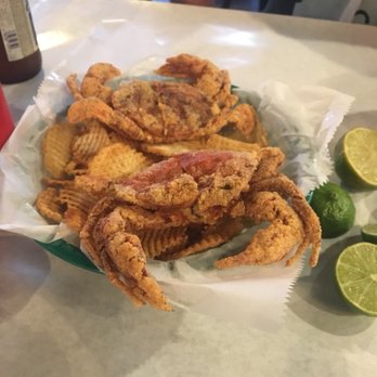 The Boiling Crab - This was super yummy. Deep fried soft shelled crab on a bed of potato chips - Seafood Near Me - Honolulu, Hawaii