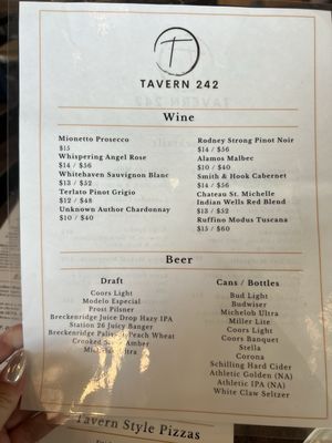 Menu photo 6 Tavern 242 Morrison, CO