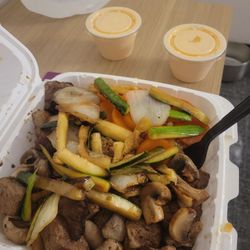 Asahi Express Japanese Steak House & Seafood - Garlic steak (or ginger steak idr) added zucchini and onion
