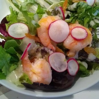 The Belted Goat - Salad special poached shrimp and too much citrus dressing not on the side. - Coffee & Tea Near Me - Pittsboro, North Carolina The Belted Goat - Salad special poached shrimp and too much citrus dressing not on the side. - Coffee & Tea Near Me - Pittsboro, North Carolina