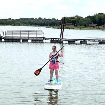 DFW Surf - North Texas Adventure Ladies Paddleboard Lesson - Surfing Near Me - Little Elm, Texas