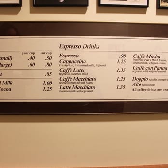 Peet's Coffee - old menu - look at those prices! - Coffee & Tea Near Me - Berkeley, California Peet's Coffee - old menu - look at those prices! - Coffee & Tea Near Me - Berkeley, California