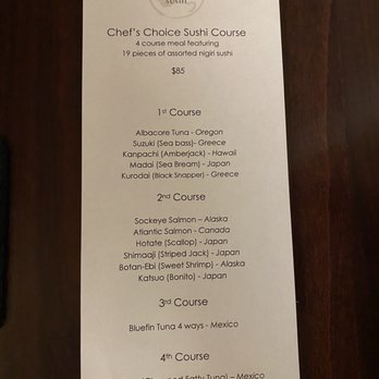 Shiro's - Omakase menu - Sushi Bars Near Me - Seattle, Washington