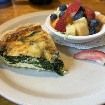 The Sunflower Bakery & Cafe - Spinach quiche & fruit - Bakeries Near Me - Galveston, Texas