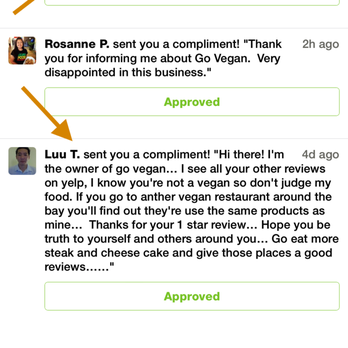 Go Vegan - Unprofessional.. I left a fair 1 star review and the Owner is now sending me rude messages. - Vegan Near Me - Antioch, California Go Vegan - Unprofessional.. I left a fair 1 star review and the Owner is now sending me rude messages. - Vegan Near Me - Antioch, California