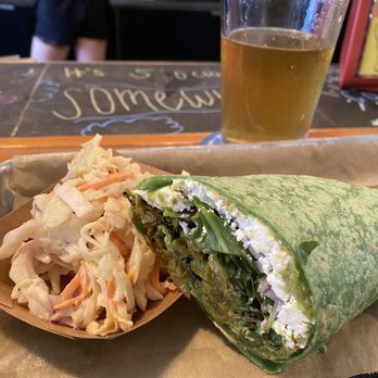 Yellow Dog Cafe - Jolly Green Giant, side of coleslaw, and strawberry lager. - Seafood Near Me - Malabar, Florida Yellow Dog Cafe - Jolly Green Giant, side of coleslaw, and strawberry lager. - Seafood Near Me - Malabar, Florida