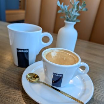 Goldie’s Brunch Boutique - Black coffee and Carmel Macchiato. Lavazza beans - Breakfast & Brunch Near Me - Kenosha, Wisconsin Goldie’s Brunch Boutique - Black coffee and Carmel Macchiato. Lavazza beans - Breakfast & Brunch Near Me - Kenosha, Wisconsin