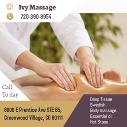 Ivy Massage - Reflexology, called "Zone Therapy" using gentle to firm finger pressure to an acupressure point
on the feet ankles and legs ...