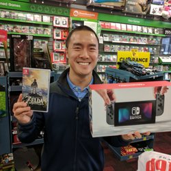 GameStop - Picked up my Nintendo Switch and a copy of The Legend of Zelda: Breath of the Wild. Thanks to store associate Devan for the photo!