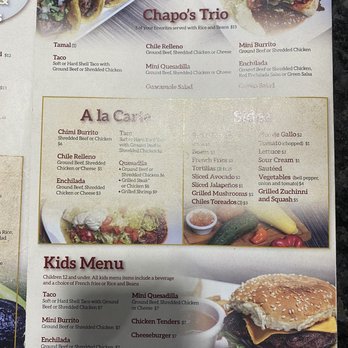Chapo’s Tequilas & Grill - Menu - Mexican Near Me - Tifton, Georgia