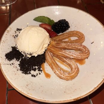 Adobe Grill - Desert churros were mushy from the inside. Chip salsa had no flavor - Mexican Near Me - La Quinta, California