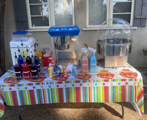 Add on service -  Take a moment to check out our concession stands! We offer delicious popcorn, fluffy cotton candy, and refreshing snow cones. Add on service -  Take a moment to check out our concession stands! We offer delicious popcorn, fluffy cotton candy, and refreshing snow cones.