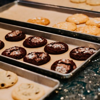 The Baked Bear - a variety of cookies on trays - Ice Cream & Frozen Yogurt Near Me - Austin, Texas