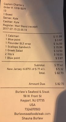 Menu photo 5 Burlew's Seafood and Steak Keyport, NJ