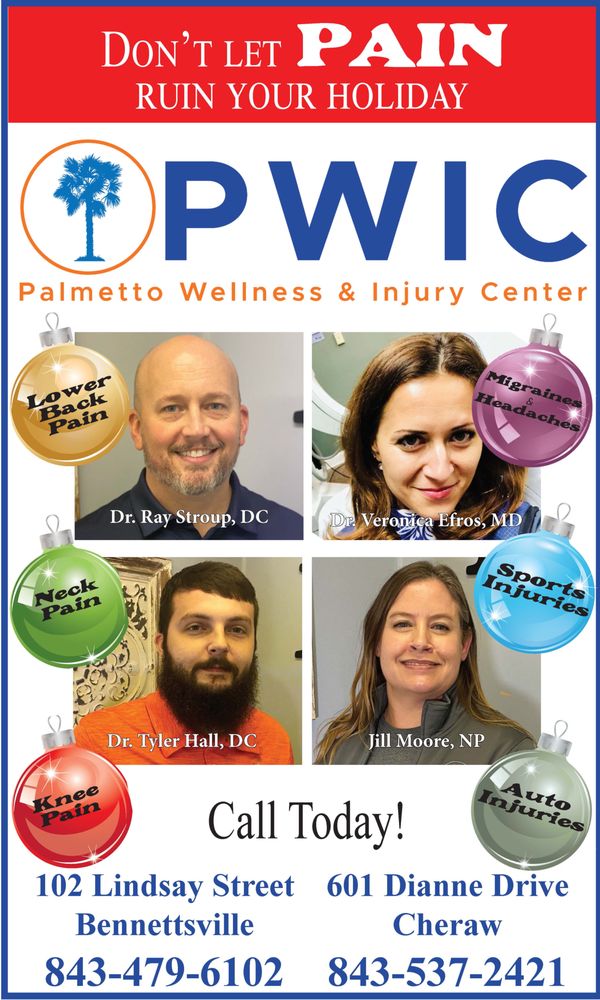 PALMETTO WELLNESS & INJURY CENTER Updated September 2024 601 Dianne
