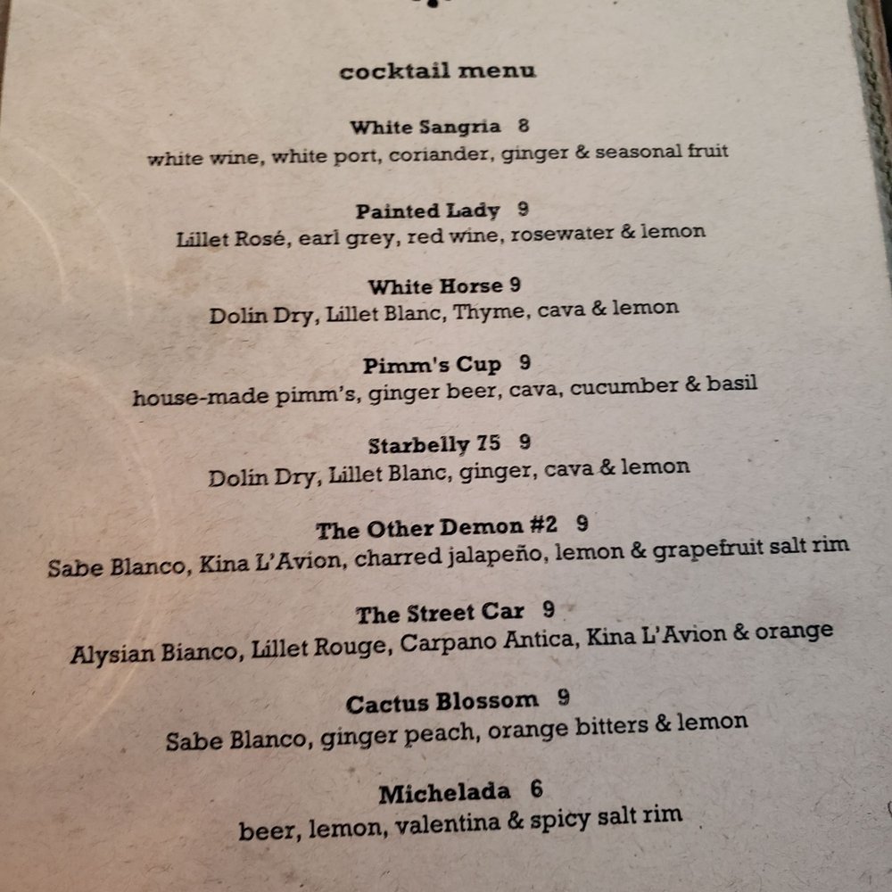 Starbelly - cocktail menu June 2018 - New American Near Me - San Francisco, California Starbelly - cocktail menu June 2018 - New American Near Me - San Francisco, California