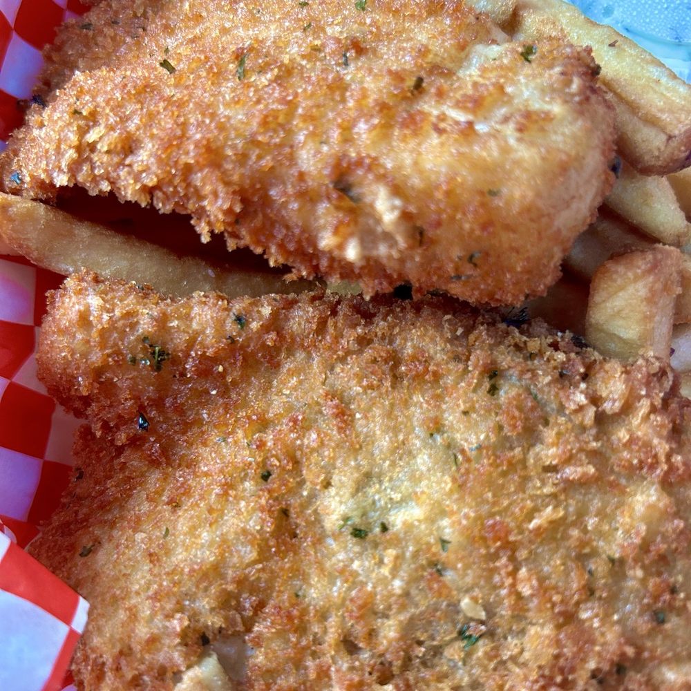 The Lockspot Cafe - Fish & chips closeup - American Near Me - Seattle, Washington The Lockspot Cafe - Fish & chips closeup - American Near Me - Seattle, Washington