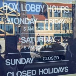 US Post Office - PO Box Lobby hours