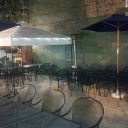 tables and umbrellas