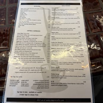 Empire Cafe - Drink menu - Breakfast & Brunch Near Me - Houston, Texas Empire Cafe - Drink menu - Breakfast & Brunch Near Me - Houston, Texas
