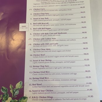 Thai House Restaurant - Lunch special menu - Thai Near Me - Redlands, California
