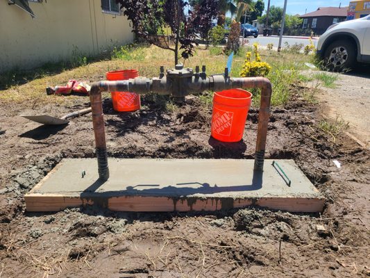Back flow device repair - Back flow device got hit by care repaired copper line and installed new cage Back flow device repair - Back flow device got hit by care repaired copper line and installed new cage