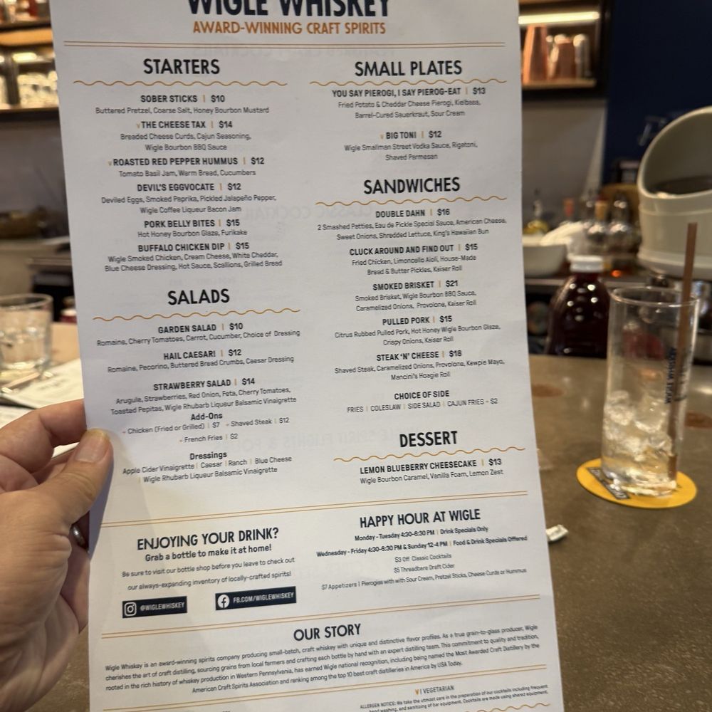 Wigle Whiskey - Photo 3: Menu 2 of 2 - Beer, Wine & Spirits Near Me - Pittsburgh, Pennsylvania Wigle Whiskey - Photo 3: Menu 2 of 2 - Beer, Wine & Spirits Near Me - Pittsburgh, Pennsylvania