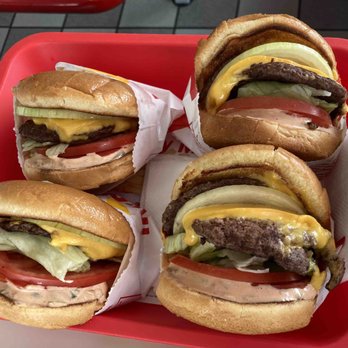 In-N-Out Burger - Two cheeseburgers and two double-doubles. - Burgers Near Me - West Valley City, Utah