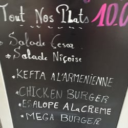 La Plage - Today's Menu Board